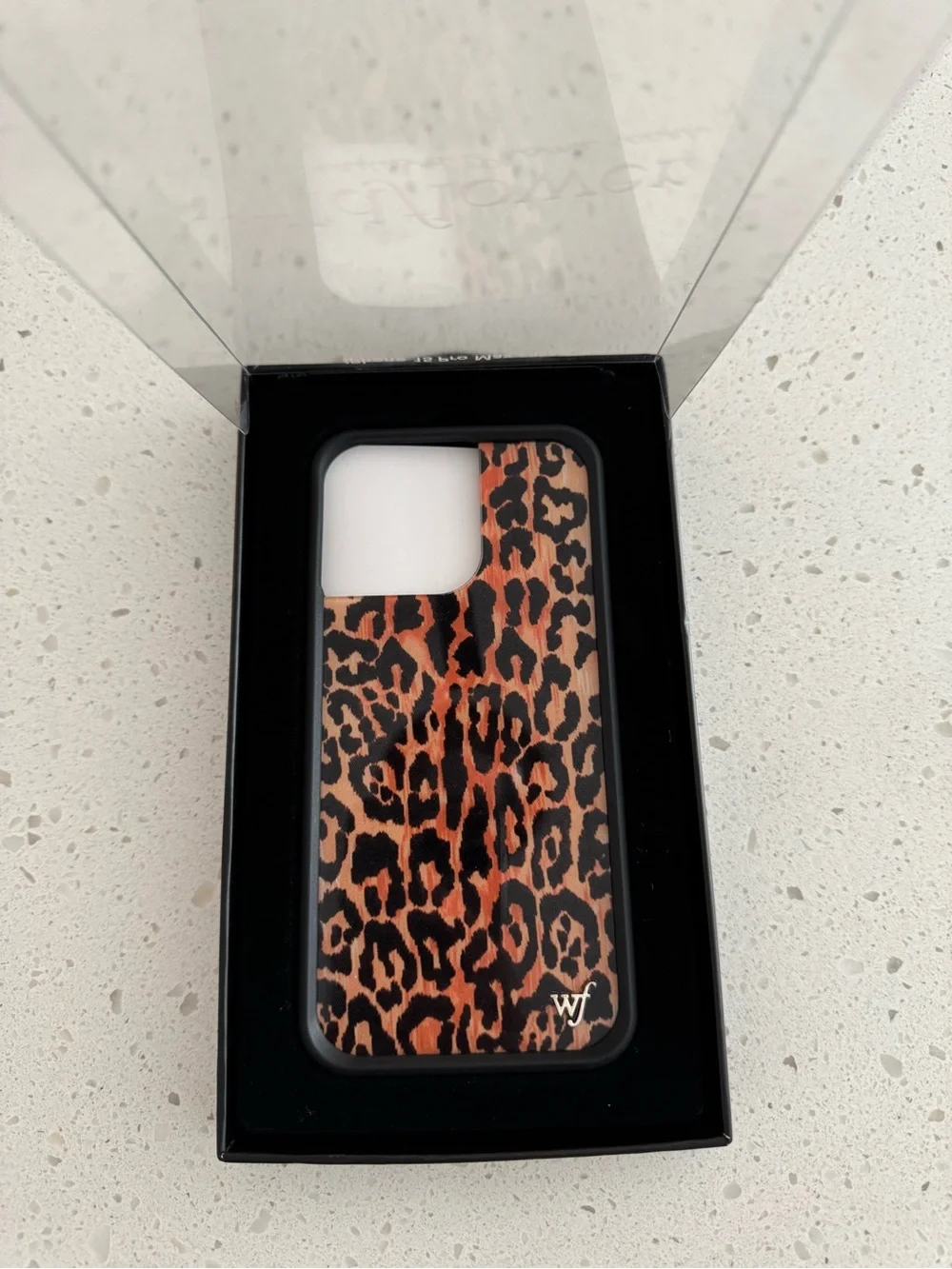 Wander Leopard Print Phone Case - Black Trim with Brown Spots